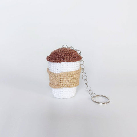 Coffee Keychain Crochet Bag Charm
