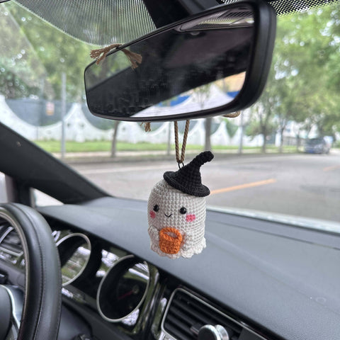 Crochet Ghost Backpack Charm