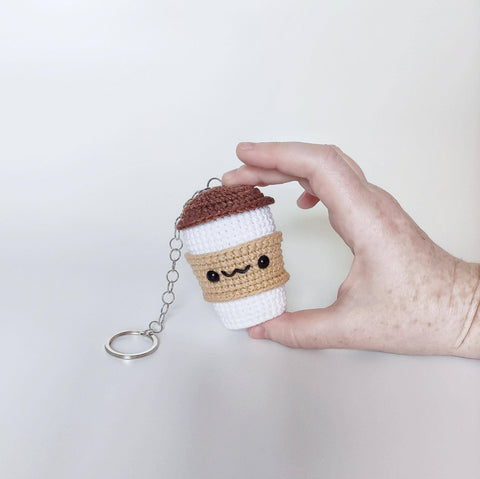 Coffee Keychain Crochet Bag Charm
