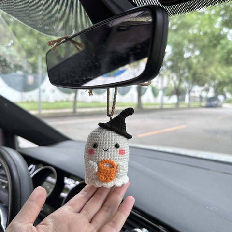 Crochet Ghost Backpack Charm