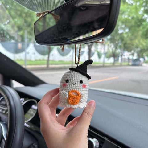 Crochet Ghost Backpack Charm