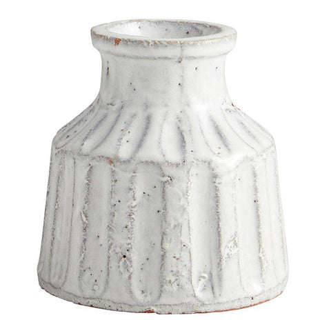 Short White Flower Pot