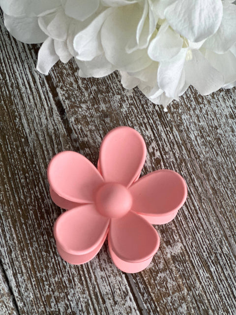 Pink Flower Hair Clip