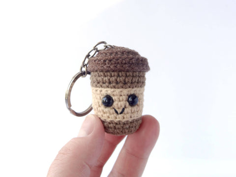 Crochet Tiny Latte Coffee Cup Charm