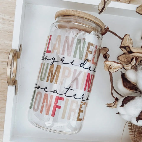 Can Glass w/ Bamboo Lid