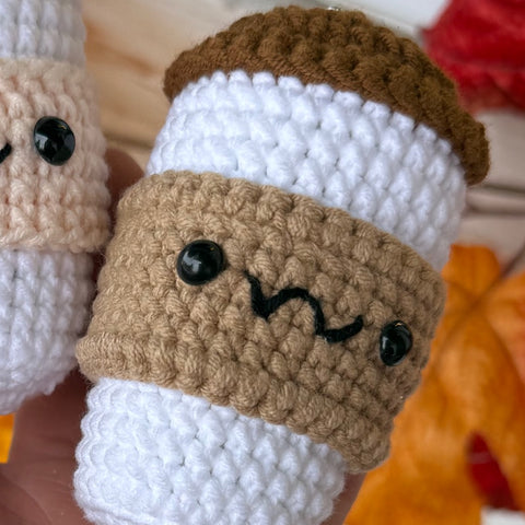 Coffee Keychain Crochet Bag Charm