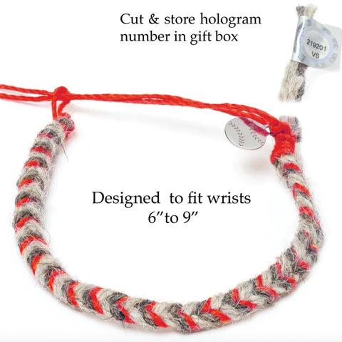 St. Louis Cardinals Game Used Baseball Yarn Friendship Bracelet