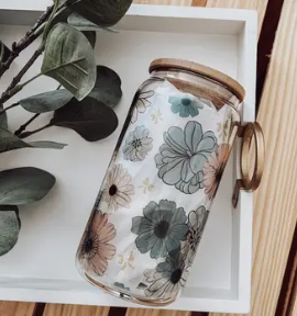 Can Glass w/ Bamboo Lid