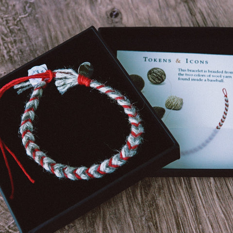St. Louis Cardinals Game Used Baseball Yarn Friendship Bracelet