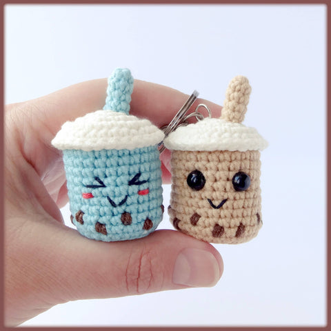 Crochet Tiny Boba Tea Charms