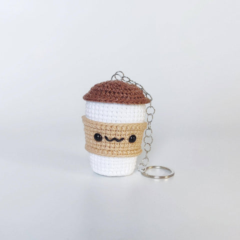 Coffee Keychain Crochet Bag Charm
