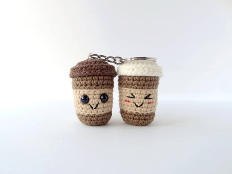 Crochet Tiny Latte Coffee Cup Charm