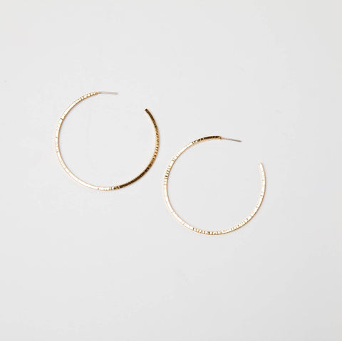 Thin Hammered Sun Hoops