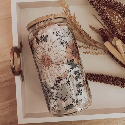 Can Glass w/ Bamboo Lid