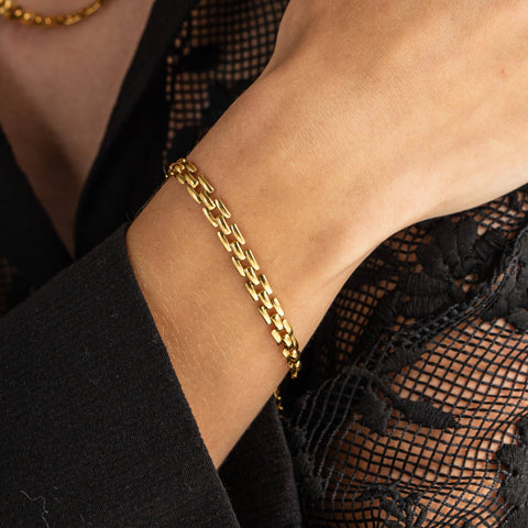Gold Squared Chain Bracelet | Waterproof