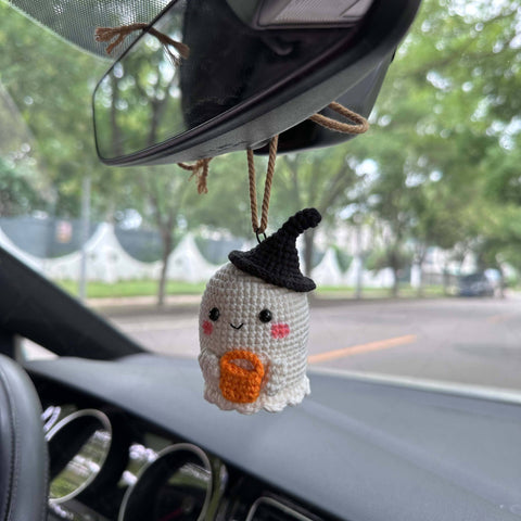 Crochet Ghost Backpack Charm