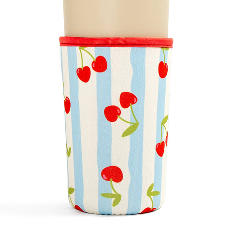 Cherry Striped Drink Sleeve