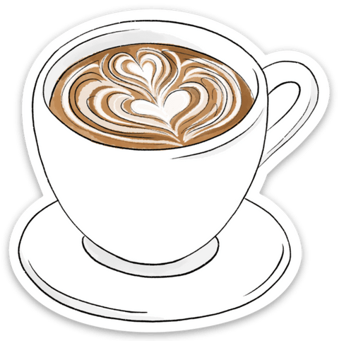 Latte Art Coffee Mug Sticker