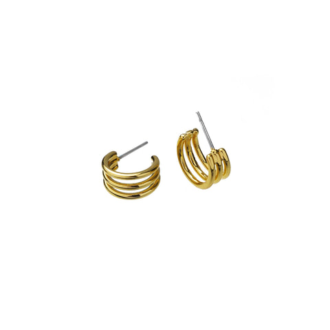 Gold-filled Triple Mini Hoops | Waterproof