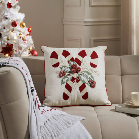 Cozy Candy Cane Pillow