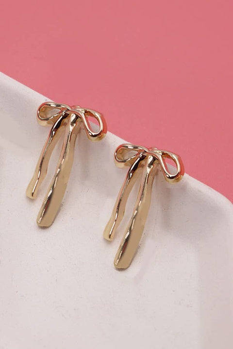 Golden Long Bow Earrings