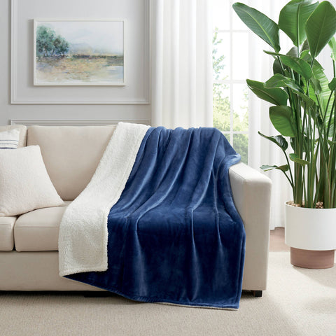Reversible Sherpa Throw Blanket