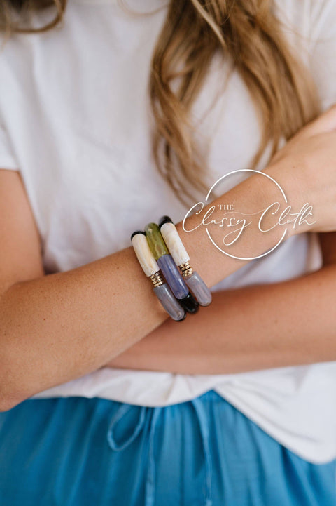 Acrylic Tube Bangle Bracelet Set