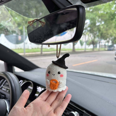 Crochet Ghost Backpack Charm