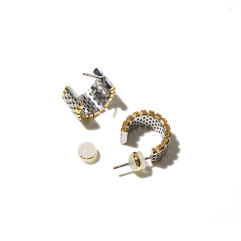 Two‑Tone Watch Hoop Earrings | Waterproof