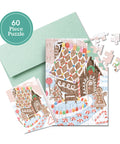 jigsaw puzzle card of gingerbread greeting card with printed card and envelope give the gift of a fun activity