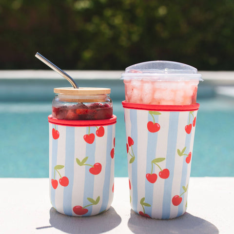 Cherry Striped Drink Sleeve