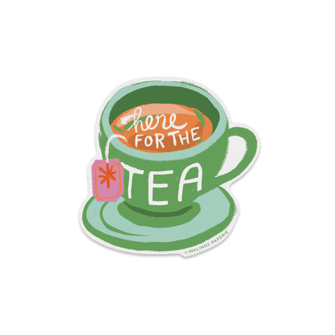 Here for the Tea Vinyl Sticker