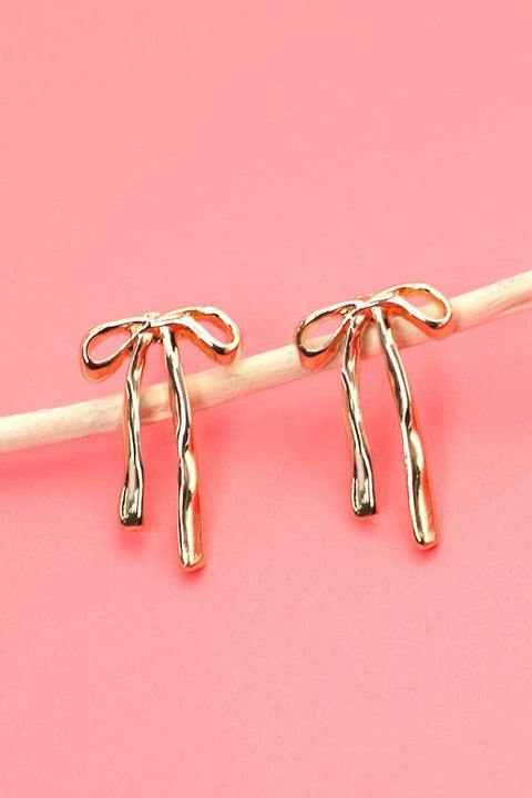 Golden Long Bow Earrings