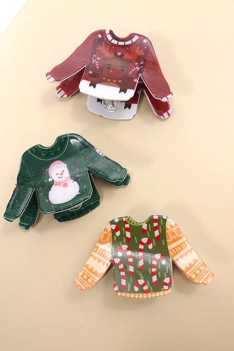 Ugly Sweater Inspired Hair Claws
