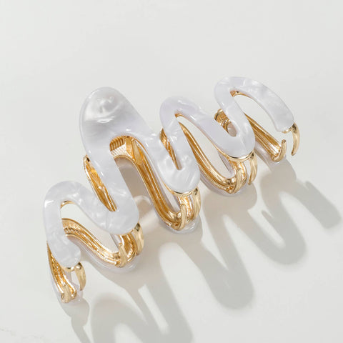 Coastal Squiggle Metal Hair Claw Large