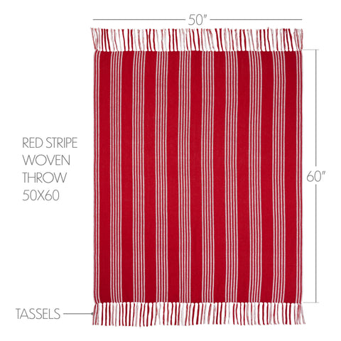 Cozy Red Stripe Woven Throw