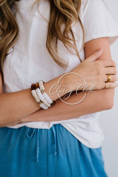 Acrylic Tube Bangle Bracelet Set