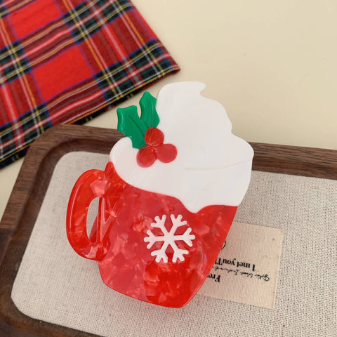 Hot Cocoa Hair Claw Cips