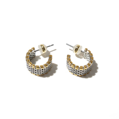 Two‑Tone Watch Hoop Earrings | Waterproof