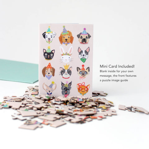 Party Animals Puzzle Greeting Card