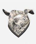Black and white Bandana with a deer pattern on a white background