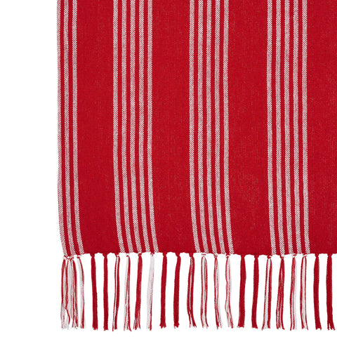 Cozy Red Stripe Woven Throw