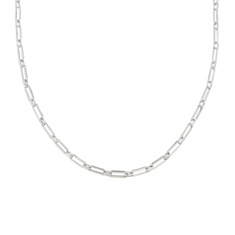 Silver Paperclip Chain Necklace | Waterproof