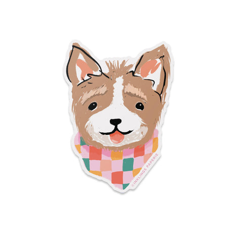 Puppy Wearing Bandana Vinyl Sticker