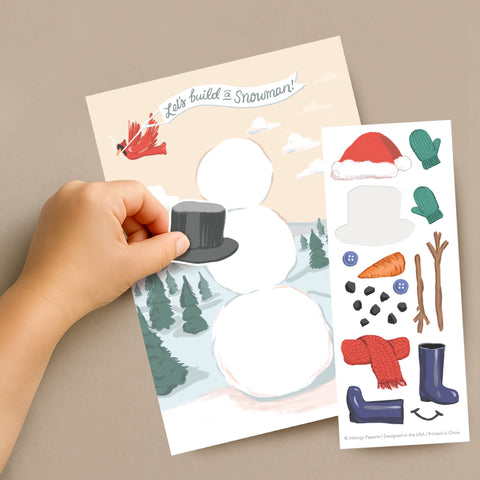 Build a Snowman Sticker Scene Card