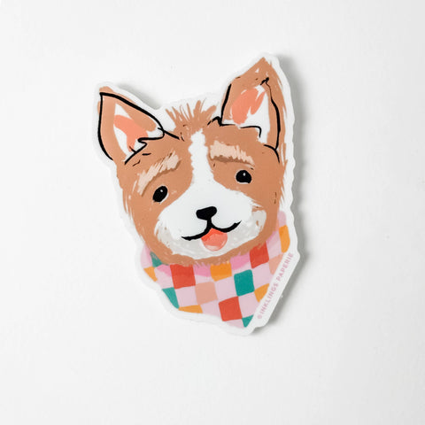 Puppy Wearing Bandana Vinyl Sticker