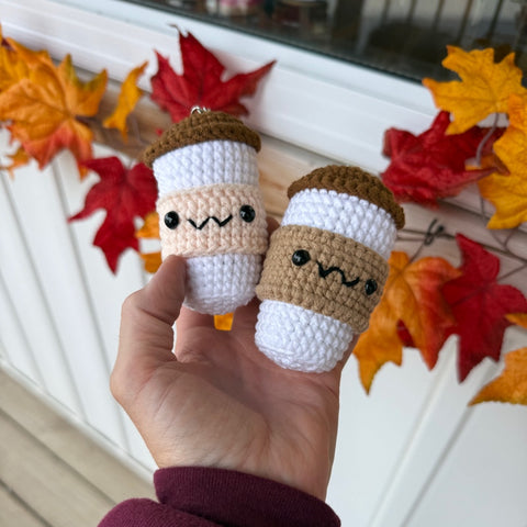 Coffee Keychain Crochet Bag Charm
