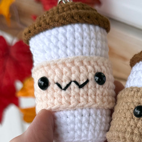 Coffee Keychain Crochet Bag Charm