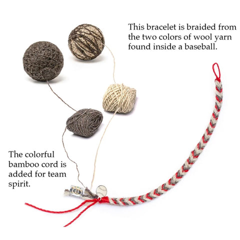 St. Louis Cardinals Game Used Baseball Yarn Friendship Bracelet