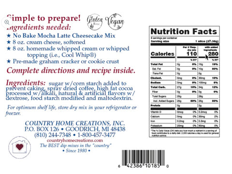 Mocha Latte Cheesecake No Bake